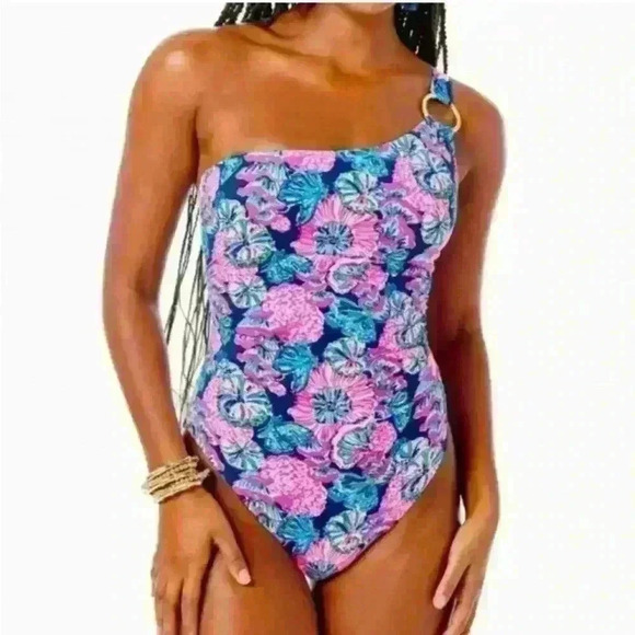 {Lilly Pulitzer} Leola One-Piece
Swimsuit Oyster Bay Navy
Shroom With A View - 4 - Picture 1 of 8